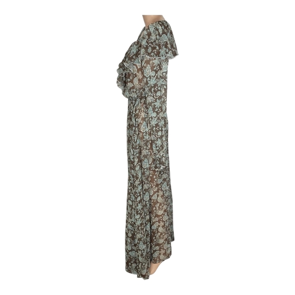 Alessia Zamattio Women's Calla Silk Maxi Dress Size 38 US 2 Brown Multi NWT - Picture 5 of 10
